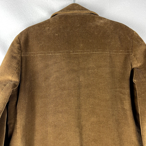 VTG London Fog Long Corduroy Coat Mens 40R Brown Faux Fur Lined Chore Classic - Picture 10 of 16